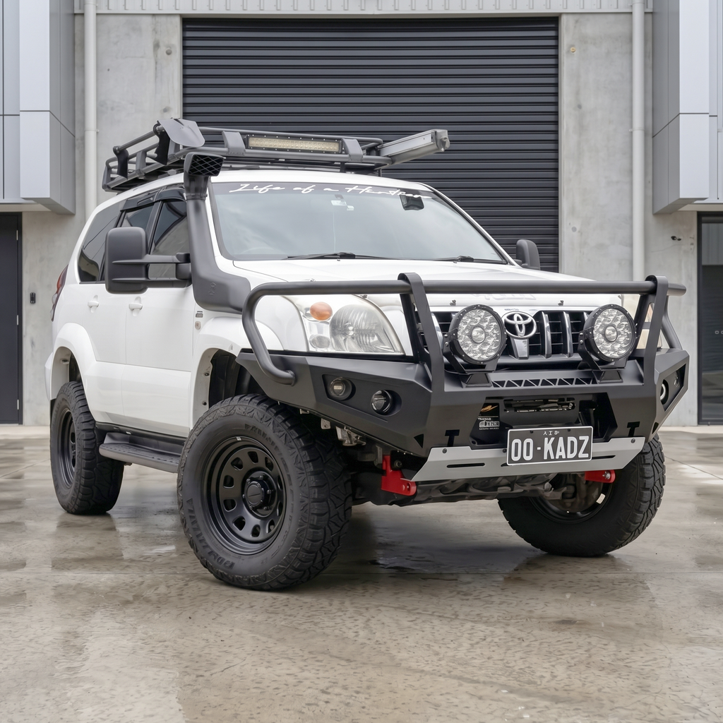 Rockarmor GT Hoop Bullbar Toyota Prado 120 Series warehouse shot