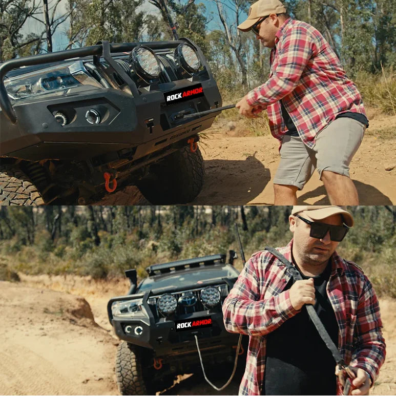 Rockarmor Premium 12,000Lbs 4X4 Winch With Synthetic Rope & Wireless Controller