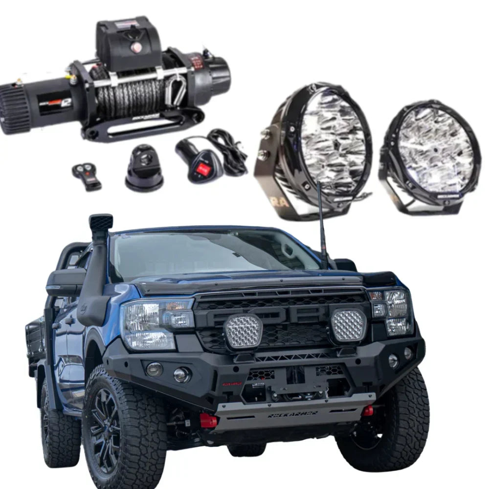 Rockarmor Steel Gt Hoopless Bull Bar Combo - Ranger Everest Next Gen 2022+ (Full Bar Replacement)
